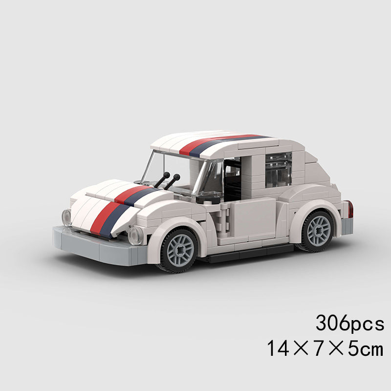 Volkswagen Beetle White Custom Car MOC