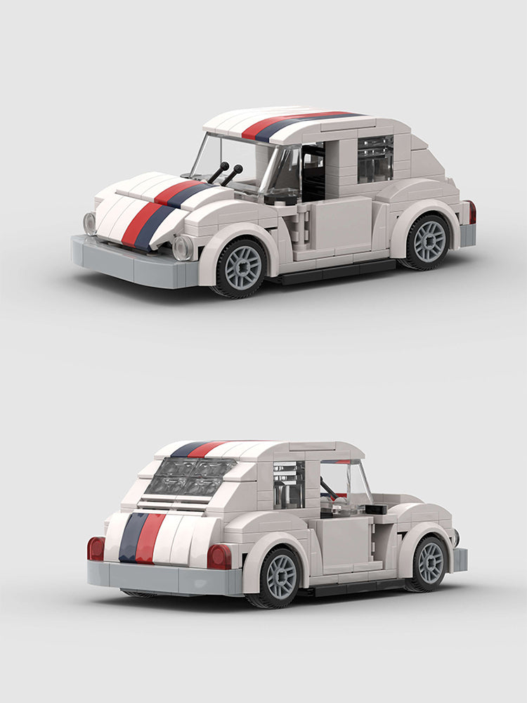 Volkswagen Beetle White Custom Car MOC