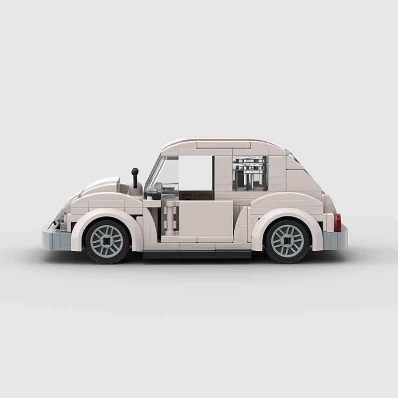 Volkswagen Beetle White Custom Car MOC