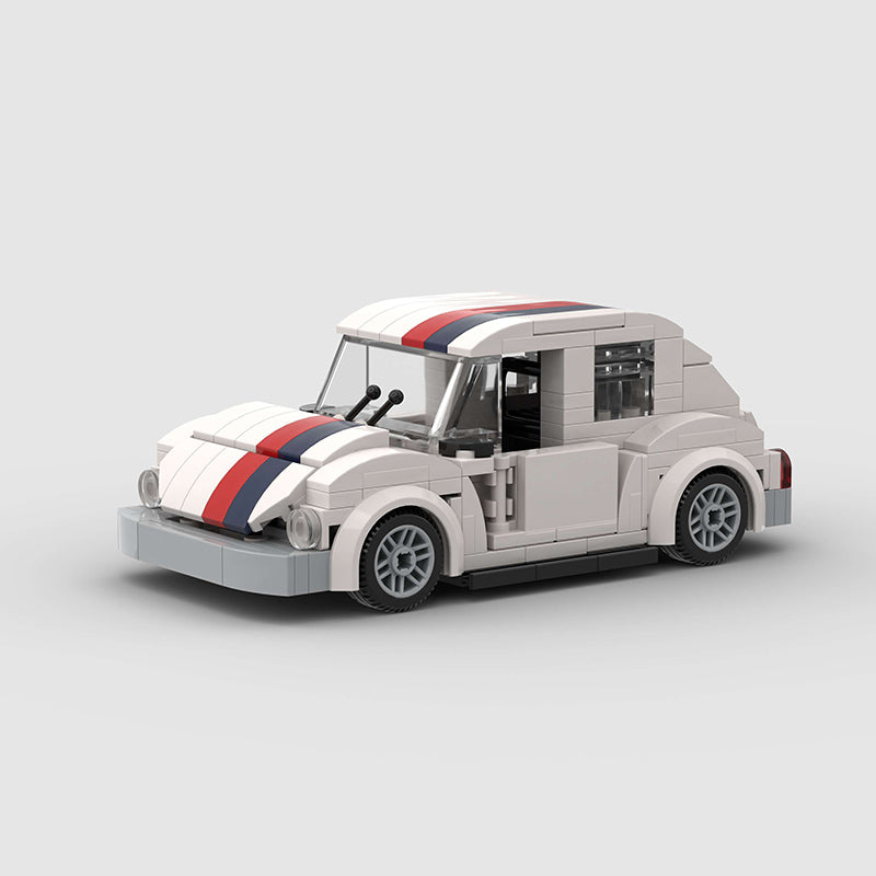 Volkswagen Beetle White Custom Car MOC