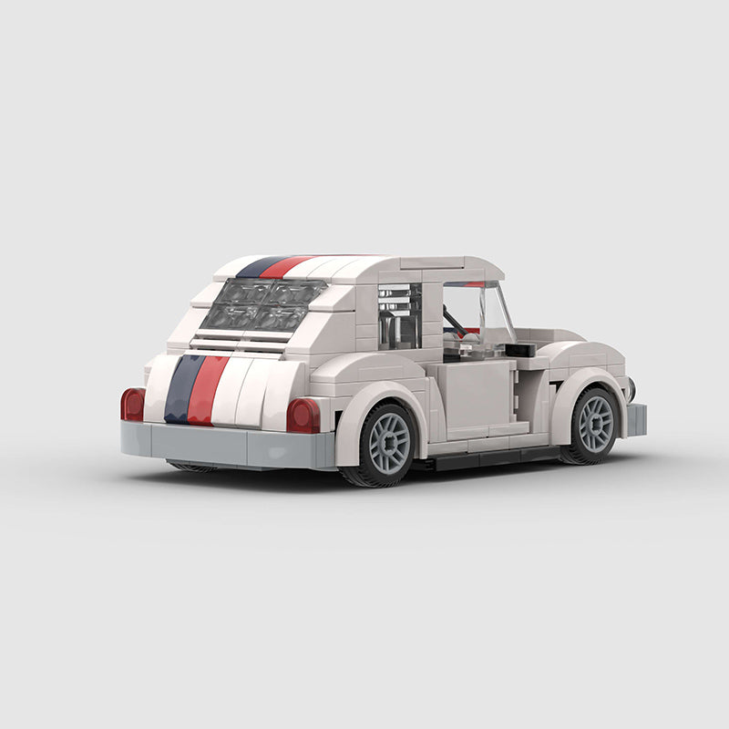 Volkswagen Beetle White Custom Car MOC
