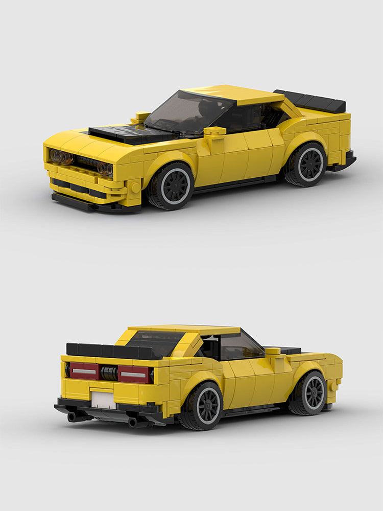 Dodge Challenger Yellow Custom Car MOC