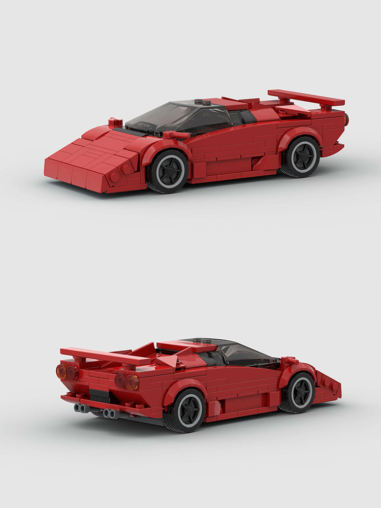 Lamborghini Countach Classic Red Custom Car MOC