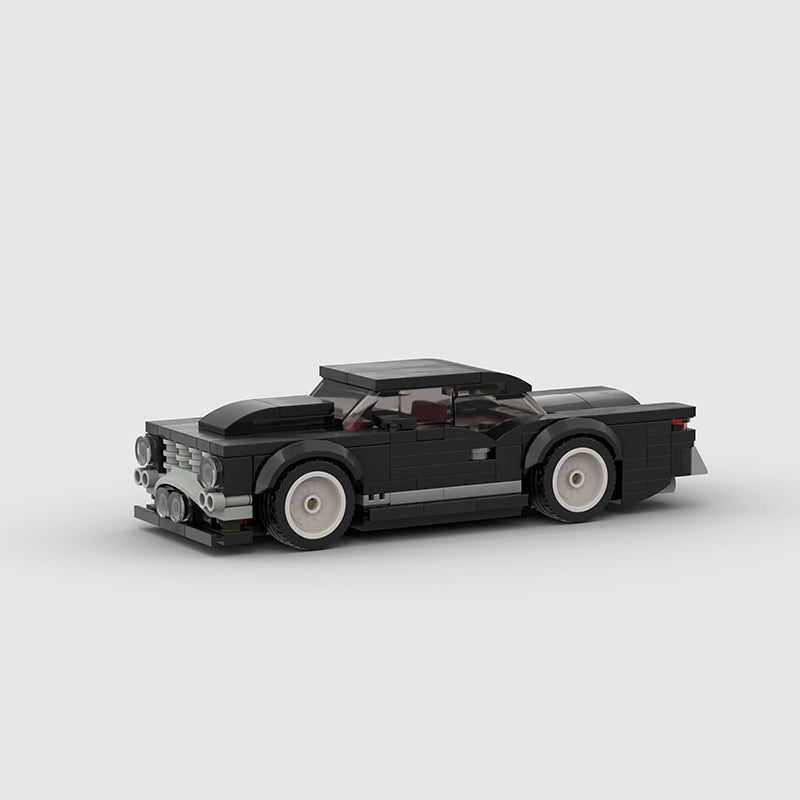 Vintage Black Muscle Car Custom Car MOC