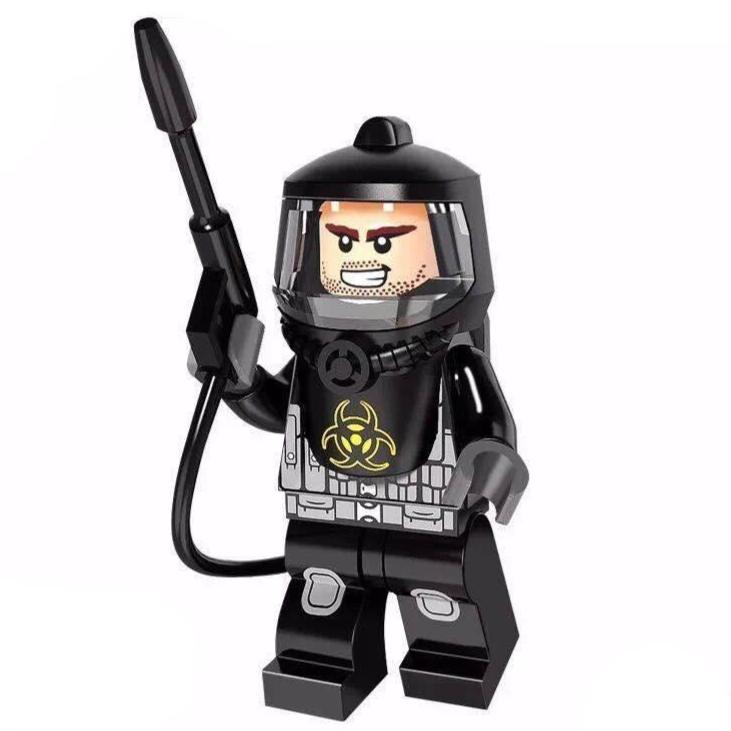 Hazmat Guy Black Suit custom Collectable Series Minifigure - Minifigure Bricks