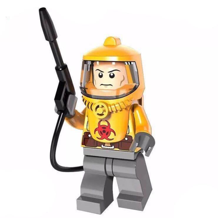 Hazmat Guy Orange custom Collectable Series Minifigure - Minifigure Bricks